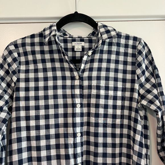 J Crew Women's Longsleeve Gingham Flannel Button Down Size XS - Picture 3 of 8